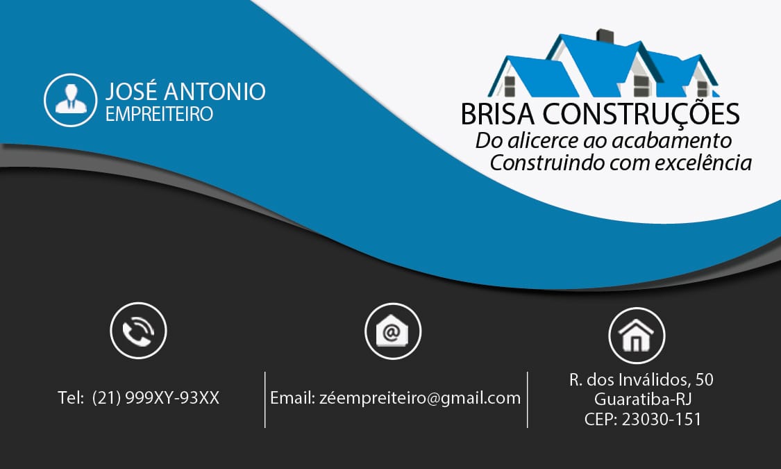 Cartão de visitas José Antonio – Brisa Construções